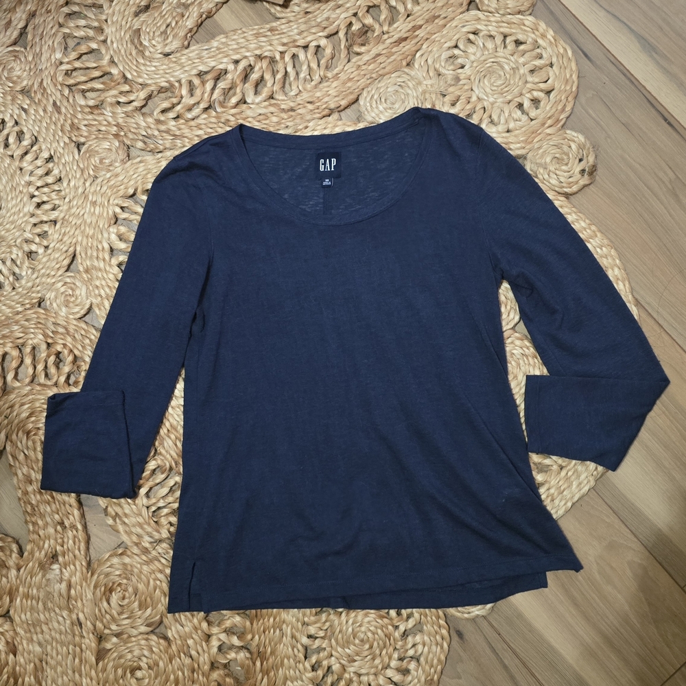 GAP Deep Blue Super Soft Long Sleeve Women's Top